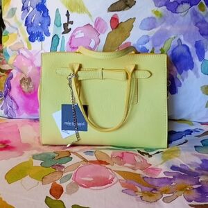Yellow Leather Tote Bag